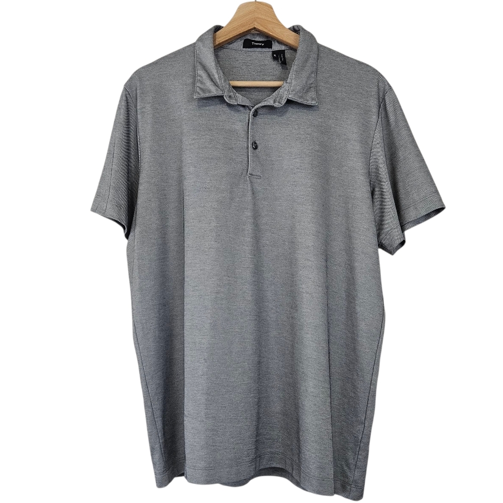 THEORY Gray Mens Minimalist Polo Shirt Sz XL
